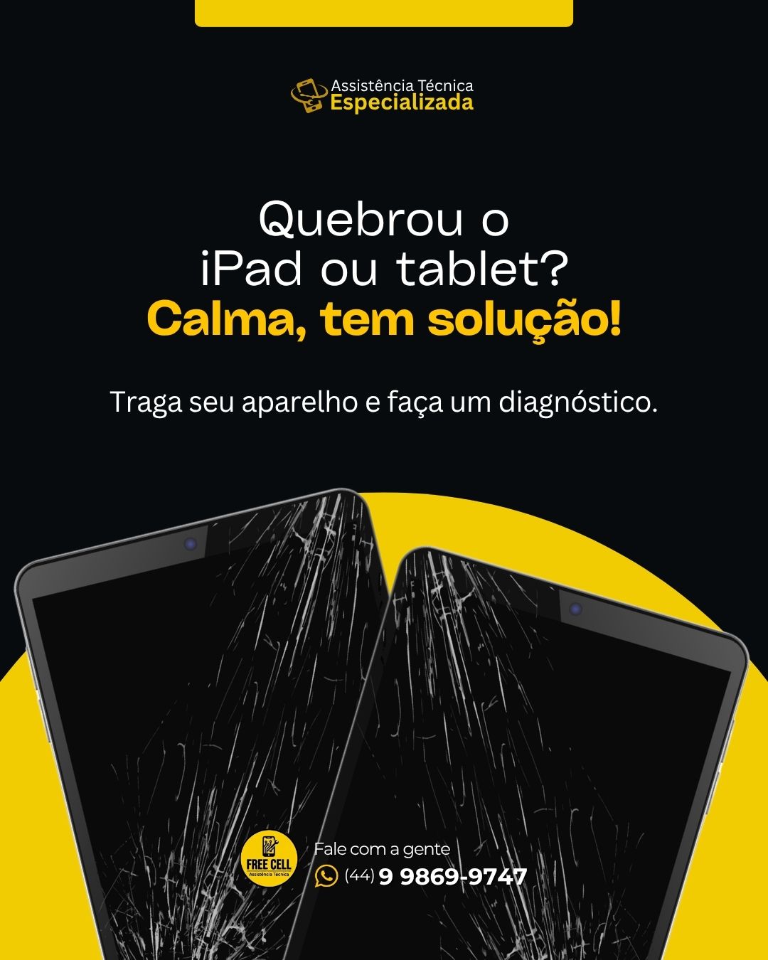 Tablet aberto para manutenção técnica